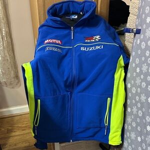 Blue and Neon Yellow Suzuki Jacket